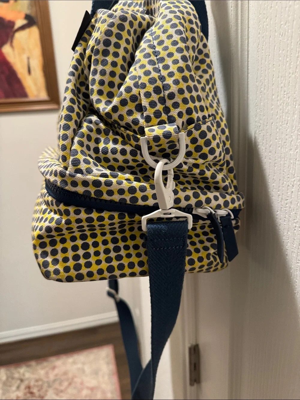 kate spade SATURDAY (2013-15) Yellow & Navy Polka Dot Travel Bag
